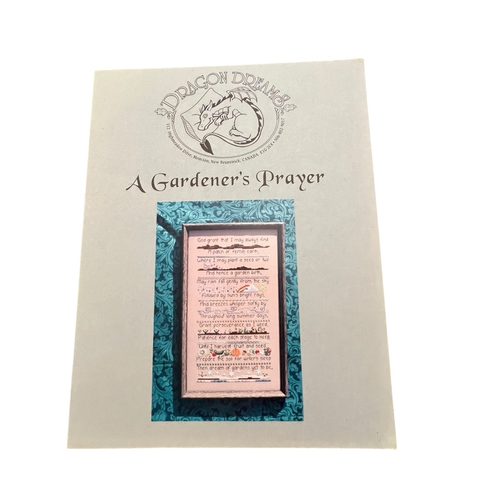Dragon Dreams A Gardener’s Prayer Sampler Cross Stitch Pattern‎ DD#35 1998 VTG